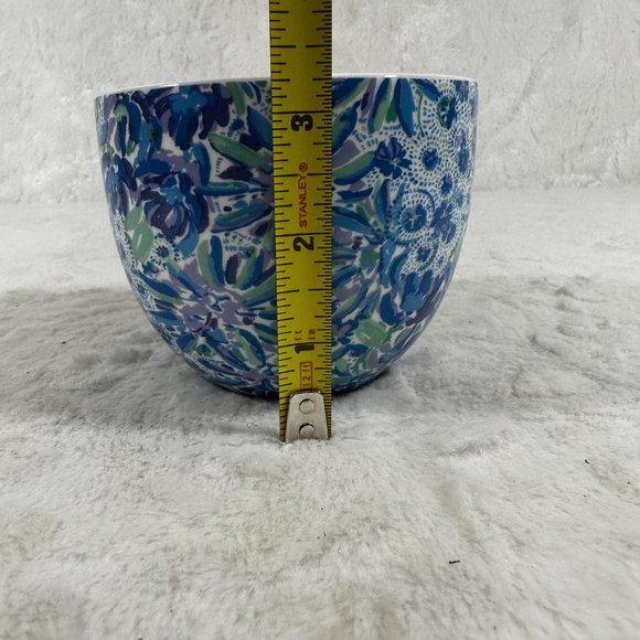 Lilly Pulitzer Blue Floral Ceramic Mug Cup Gold Handle 12fl oz - Picture 6 of 7